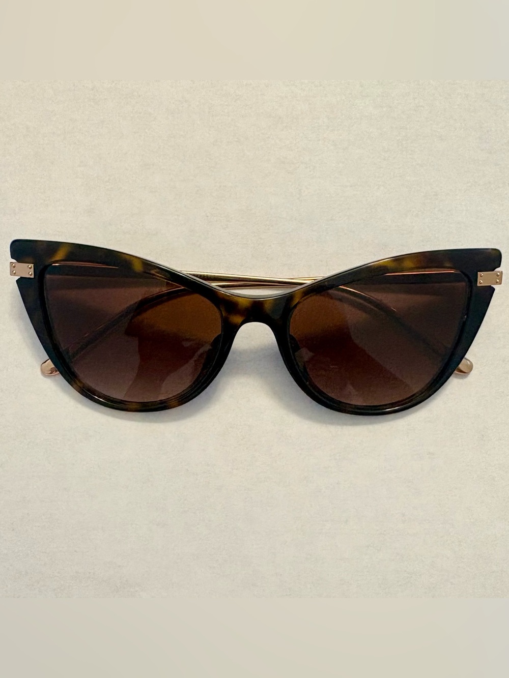 Dolce & Gabbana Havana / Brown Gradient Cat-Eye Sunglasses with Gold Temples